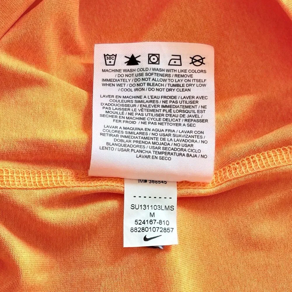 Nike DRI FIT Womens Size M Bright Orange Racerback Athletic Tank Gym Workout Top